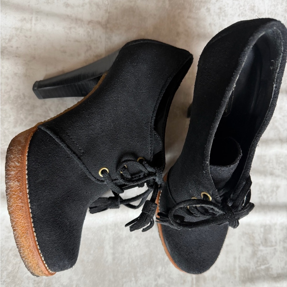 Coach Black Heeled Ankle Boots Size 6